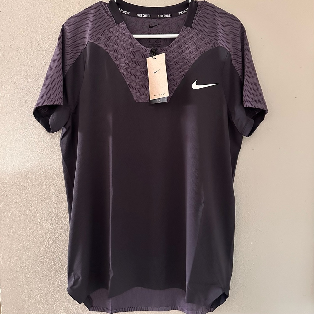 Nike Advantage Slam Dri Fit ADV Slim Fit Oxygen Purple Tennis Polo Shirt Mens M